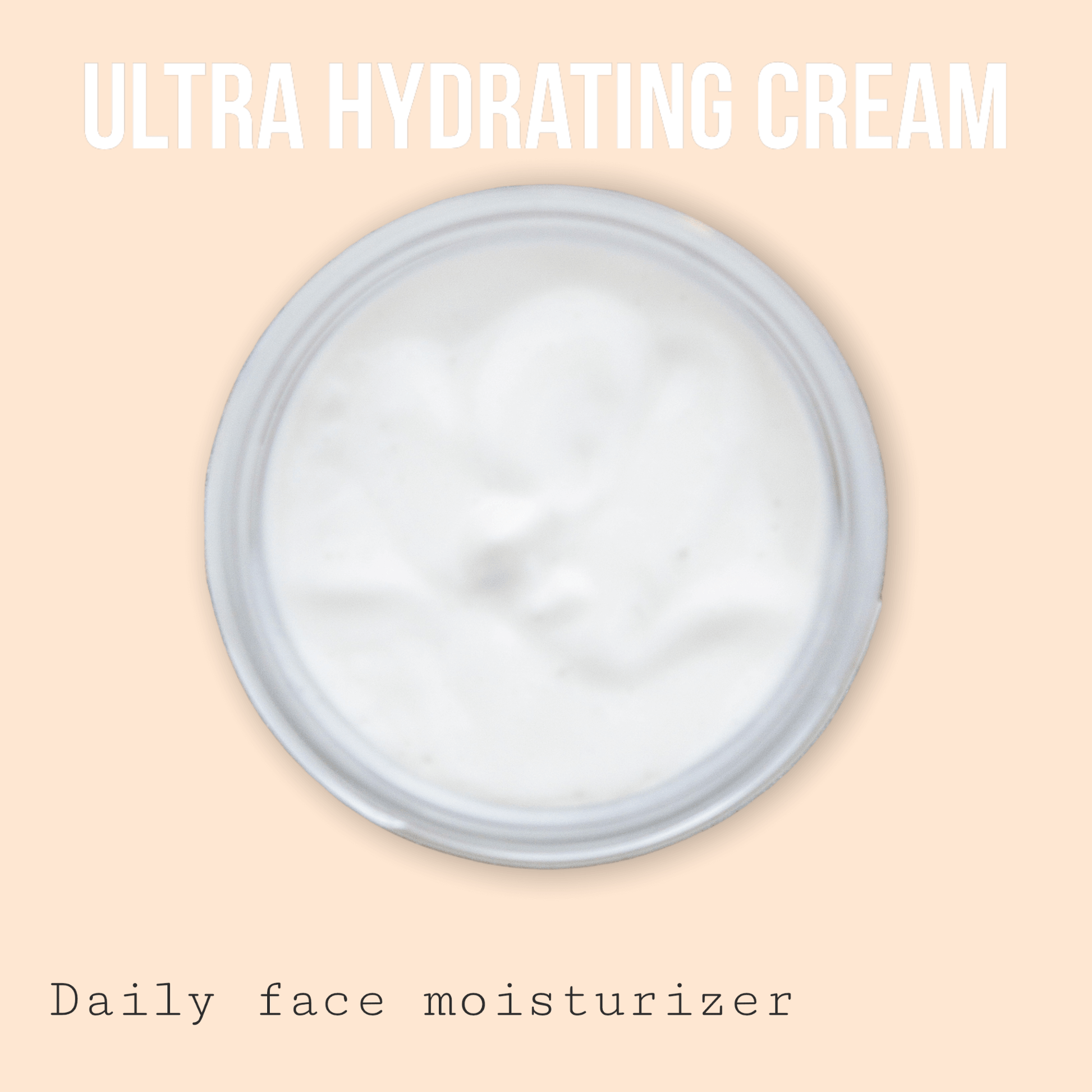 Very close up photo showing the texture and intense moisturizer for the face. This is our ultra hydrating face cream, the perfect face cream for dry skin.